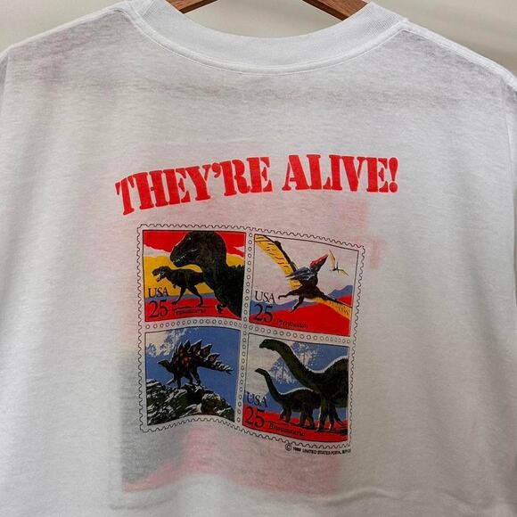 Vintage 1989 Tyrannosaurus USPS Stamp Shirt - Picture 6 of 7